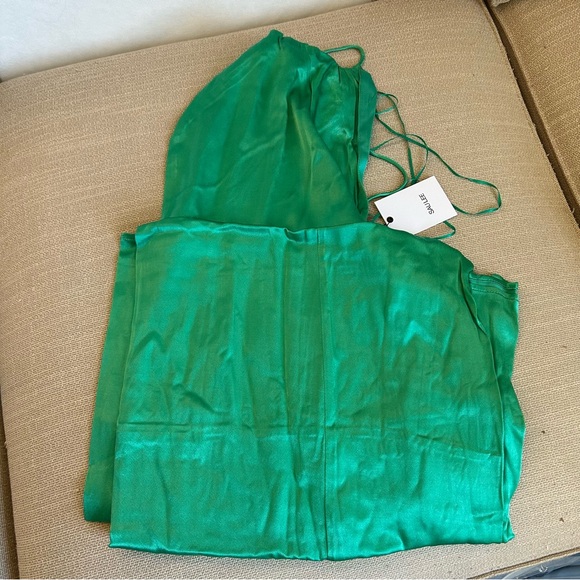 NWT SAU LEE Porter Halter Satin Maxi Dress - Jade Green - Picture 6 of 11